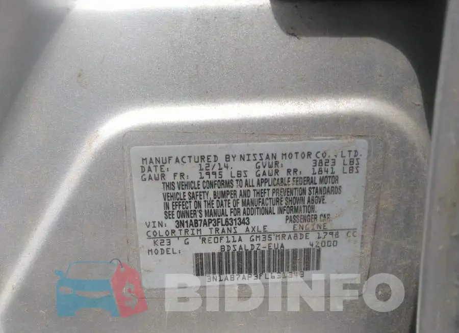 3N1AB7AP3FL631343 Photo# 9