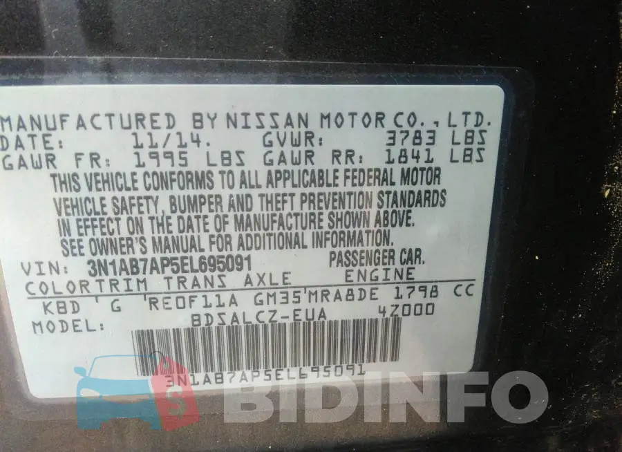 3N1AB7AP5EL695091 Photo# 9