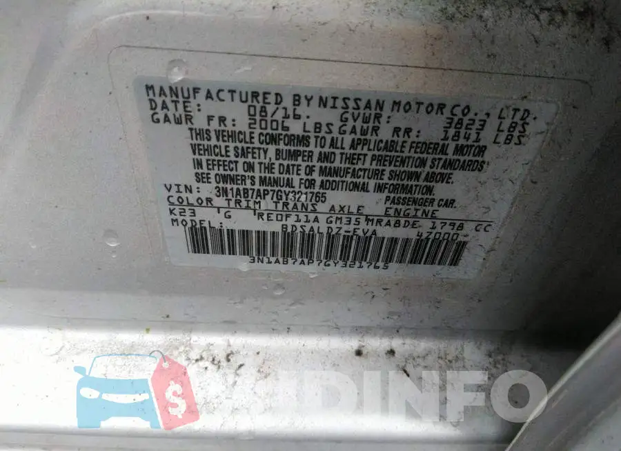 3N1AB7AP7GY321765 Photo# 9