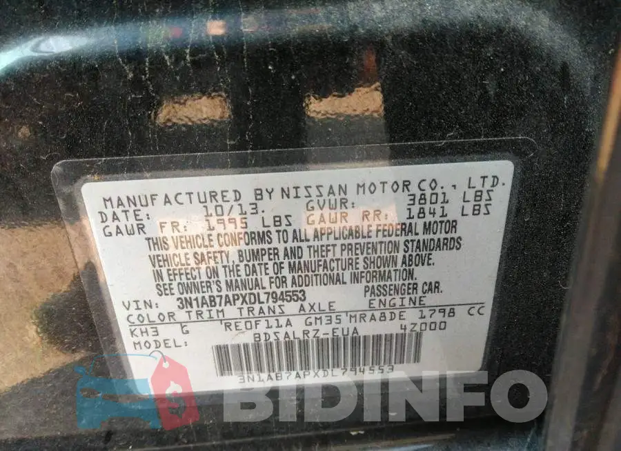 3N1AB7APXDL794553 Photo# 9