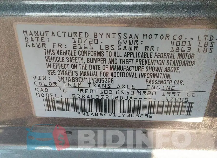 3N1AB8CV1LY305296 Photo# 9