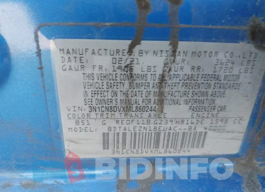 3N1CN8DVXML860244 Photo# 9