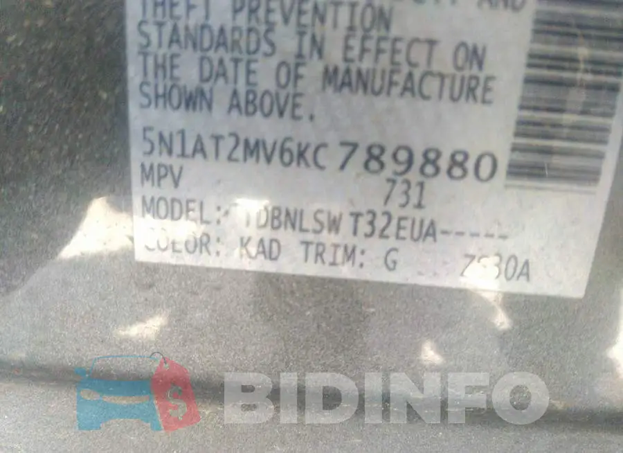 5N1AT2MV6KC789880 Photo# 9