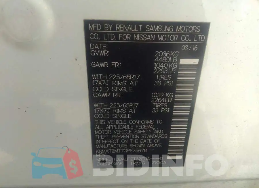 KNMAT2MT7GP675678 Photo# 9