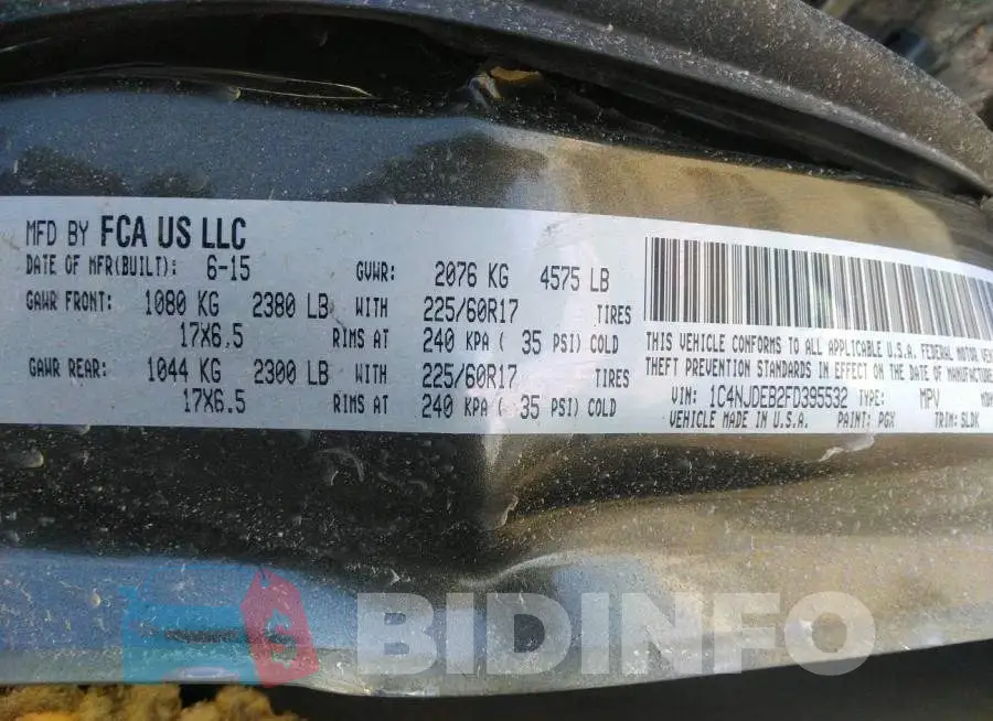 1C4NJDEB2FD395532 Photo# 9