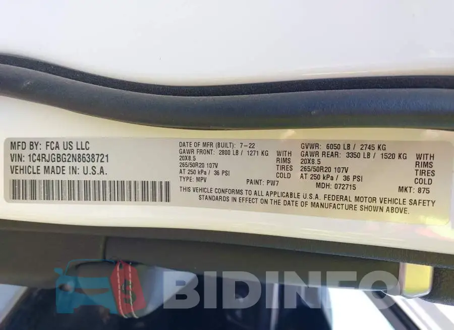 1C4RJGBG2N8638721 Photo# 9