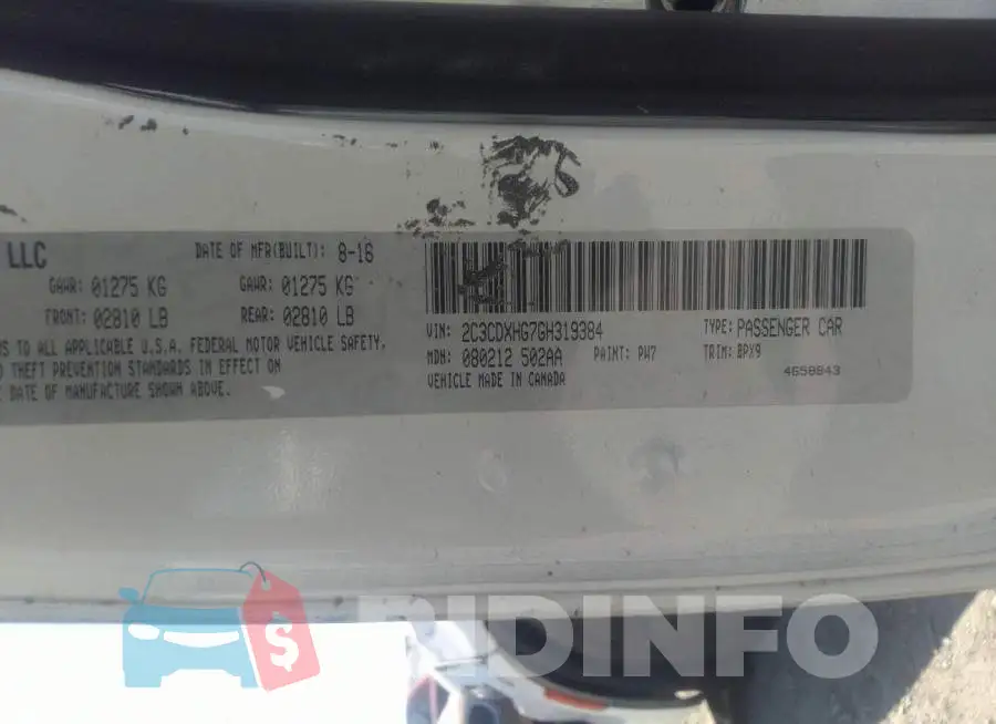 2C3CDXHG7GH319384 Photo# 9