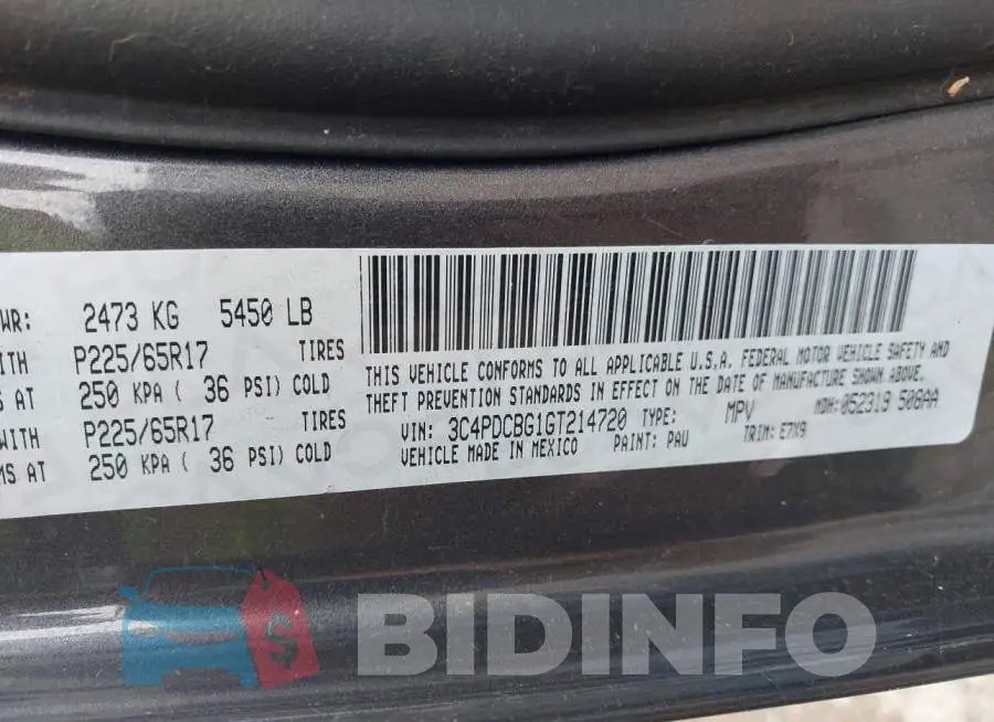 3C4PDCBG1GT214720 Photo# 9