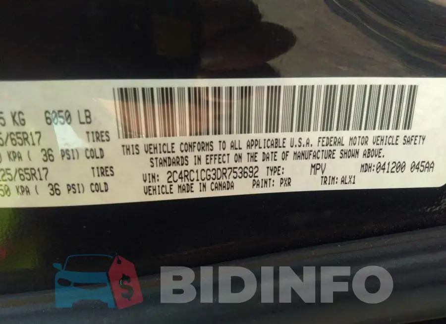 2C4RC1CG3DR753692 Photo# 9