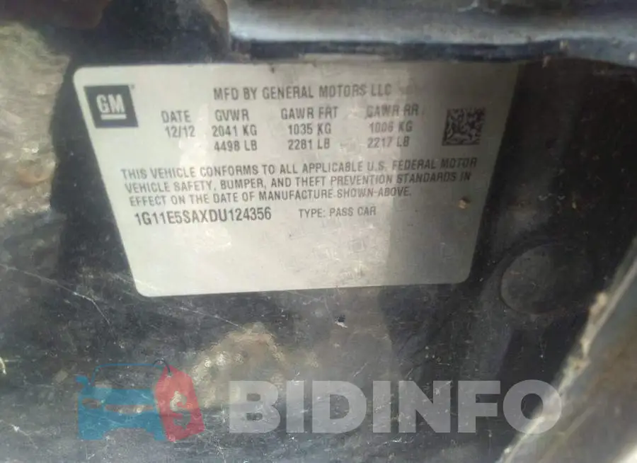 1G11E5SAXDU124356 Photo# 9
