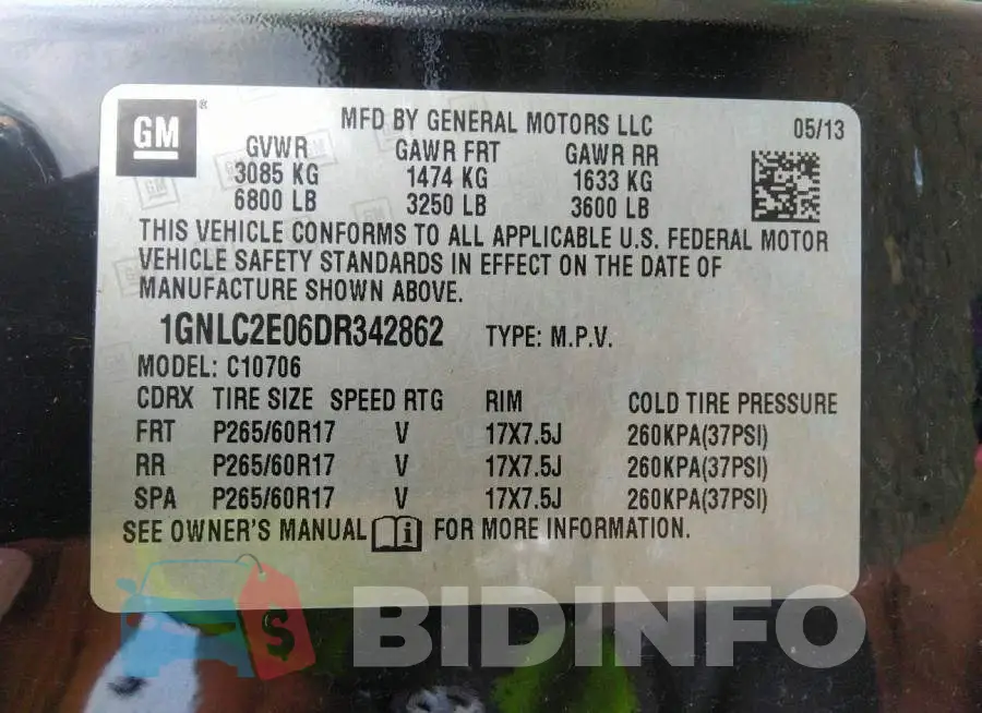 1GNLC2E06DR342862 Photo# 9