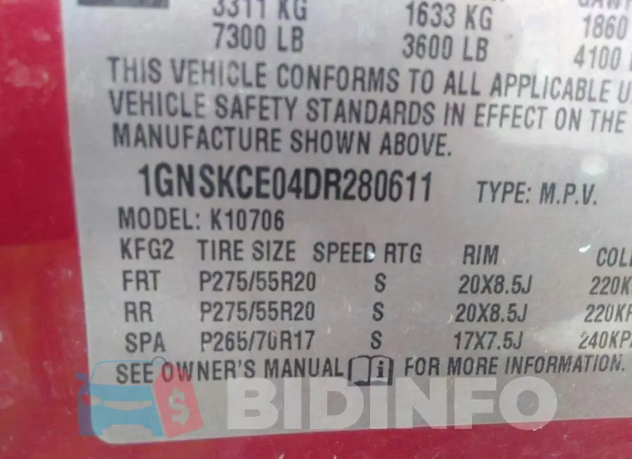 1GNSKCE04DR280611 Photo# 9