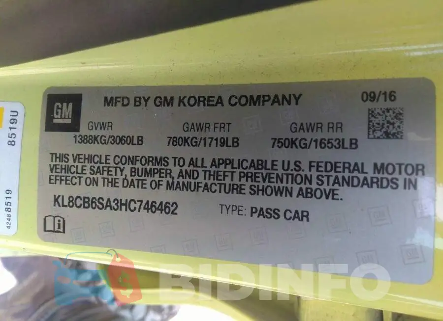 KL8CB6SA3HC746462 Photo# 9