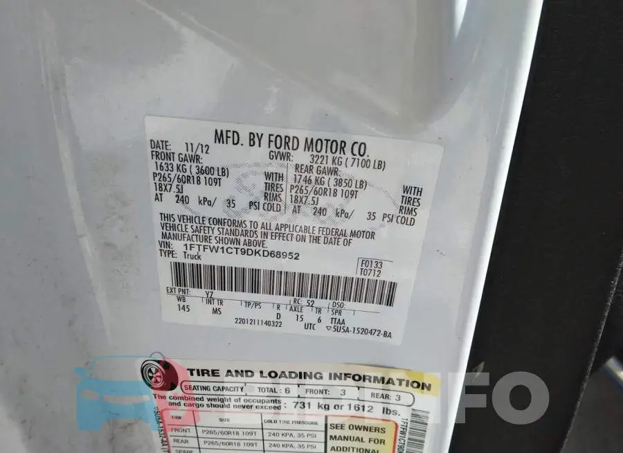 1FTFW1CT9DKD68952 Photo# 9