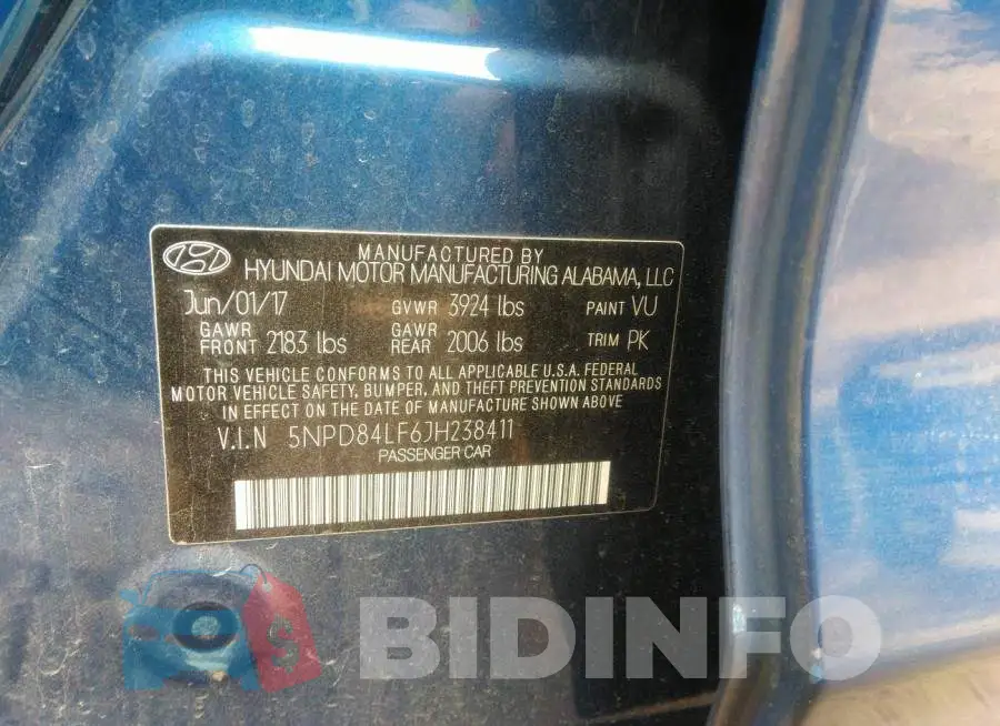 5NPD84LF6JH238411 Photo# 9
