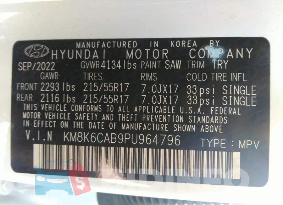 KM8K6CAB9PU964796 Photo# 9
