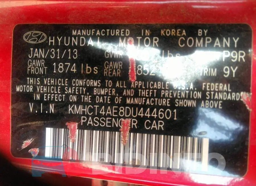 KMHCT4AE8DU444601 Photo# 9