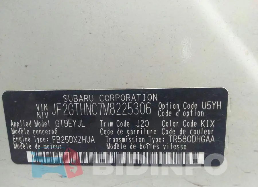 JF2GTHNC7M8225306 Photo# 9