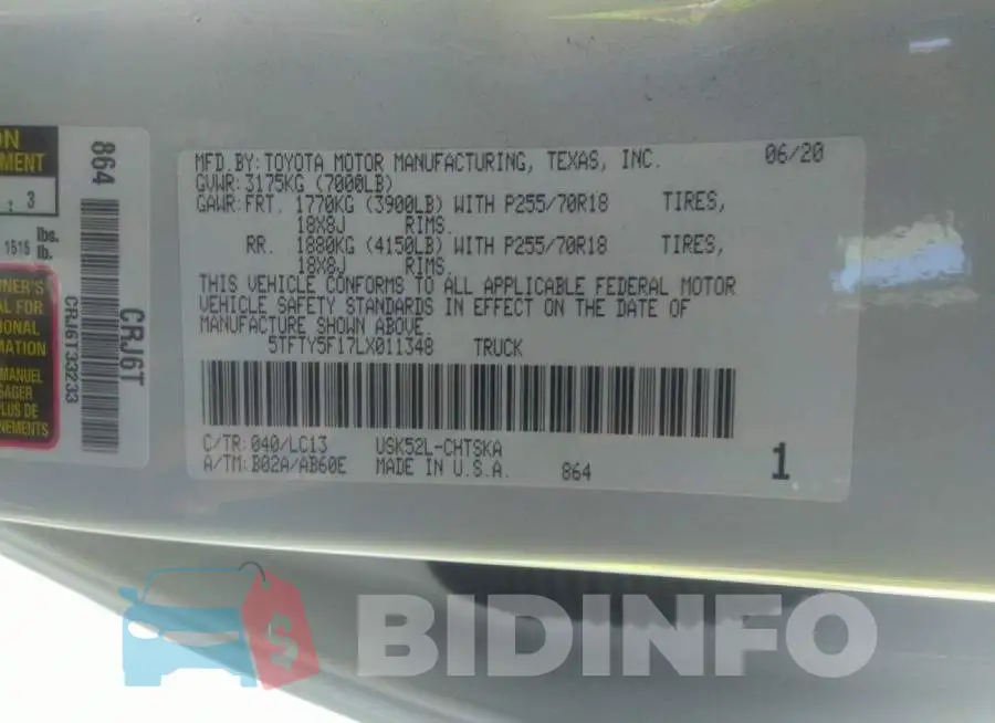 5TFTY5F17LX011348 Photo# 9