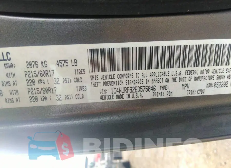 1C4NJRFB2ED575846 Photo# 9