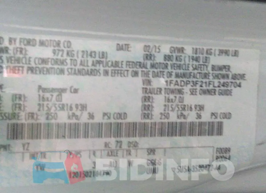 1FADP3F21FL249704 Photo# 9