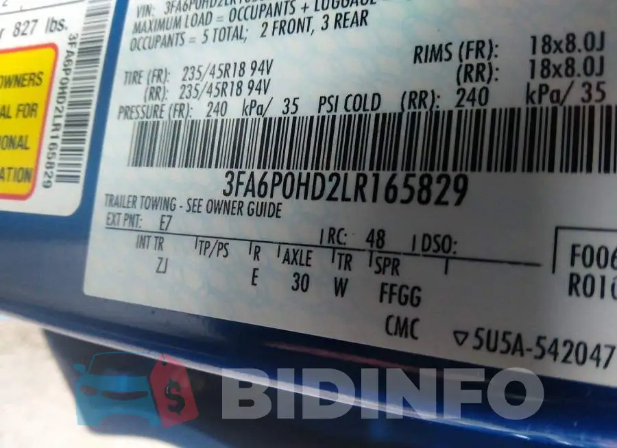 3FA6P0HD2LR165829 Photo# 9