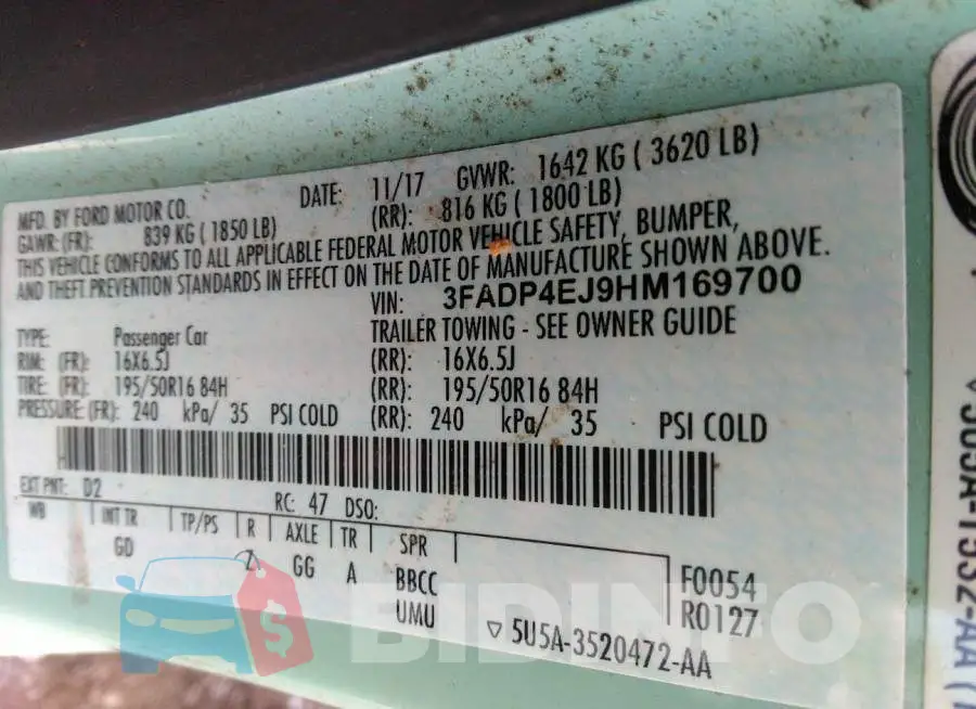 3FADP4EJ9HM169700 Photo# 9