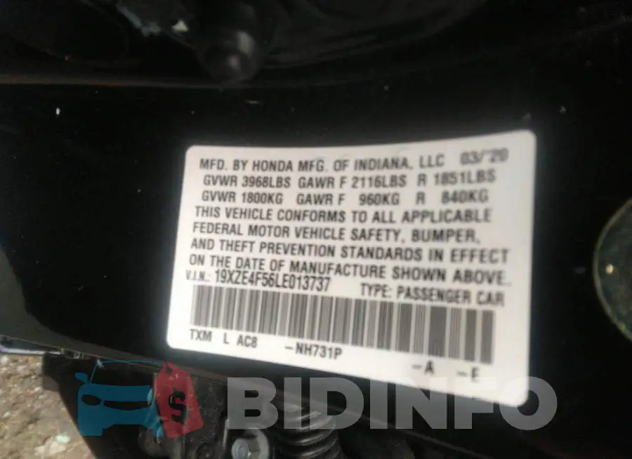 19XZE4F56LE013737 Photo# 9