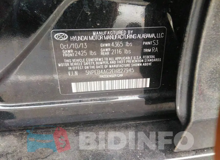 5NPEB4AC2EH827945 Photo# 9