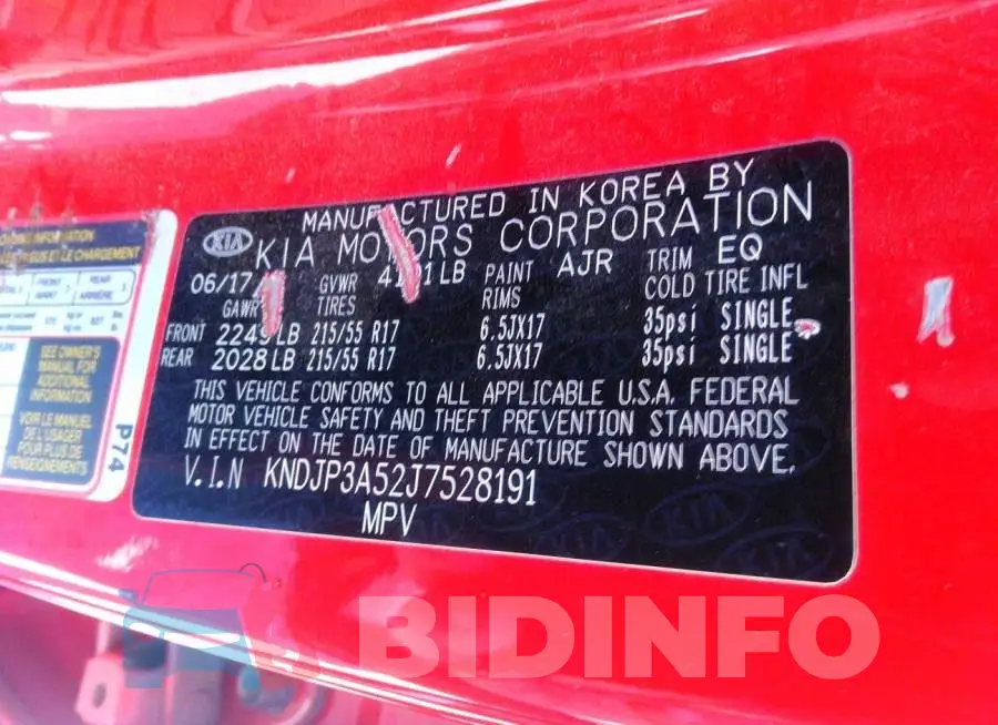 KNDJP3A52J7528191 Photo# 9