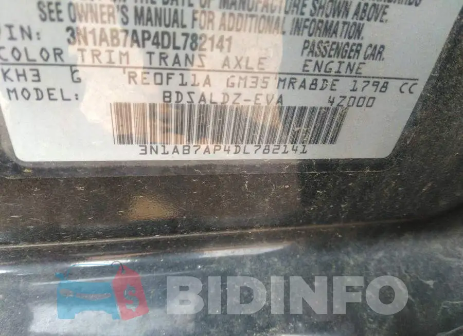 3N1AB7AP4DL782141 Photo# 9