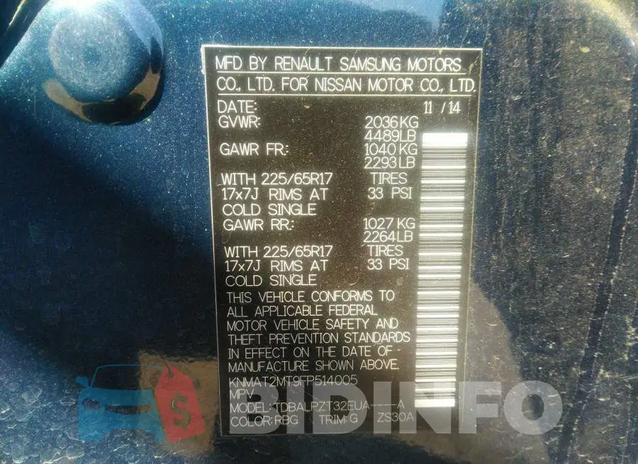KNMAT2MT9FP514005 Photo# 9