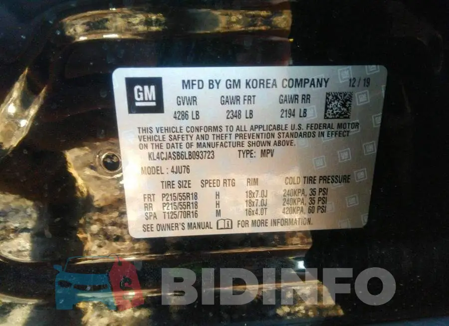KL4CJASB6LB093723 Photo# 9