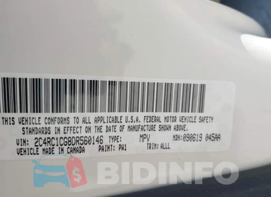 2C4RC1CG8DR560146 Photo# 9