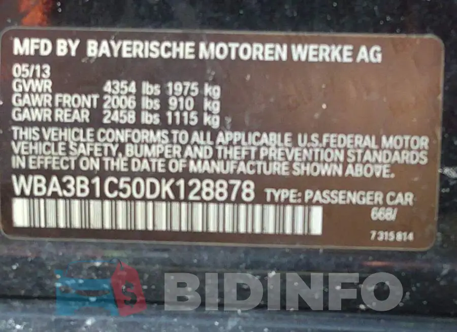 WBA3B1C50DK128878 Photo# 9