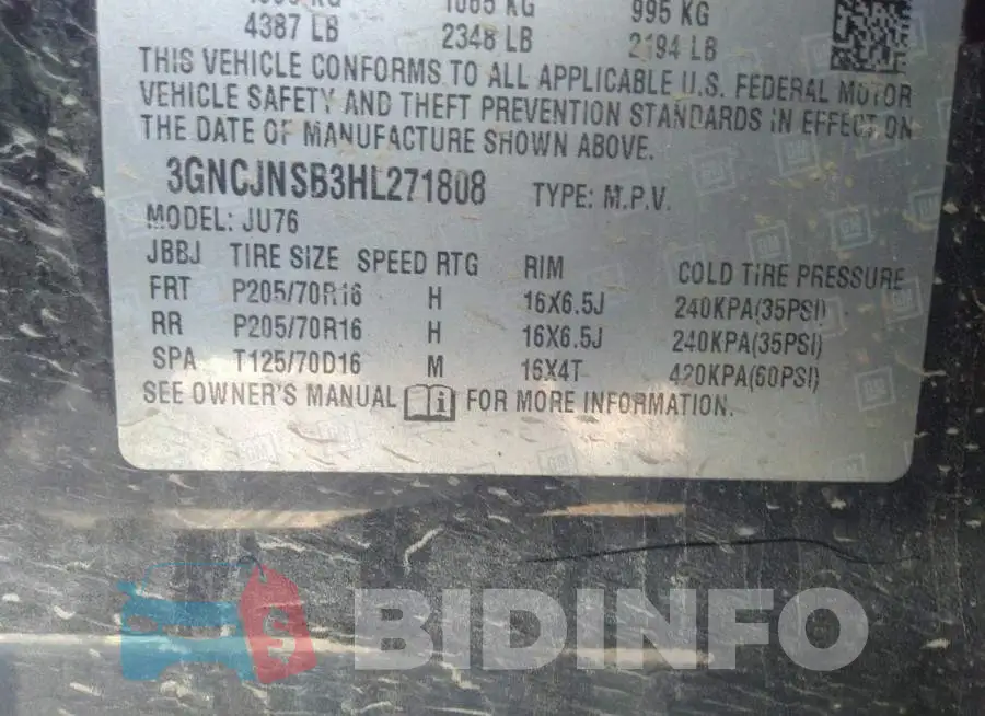 3GNCJNSB3HL271808 Photo# 9