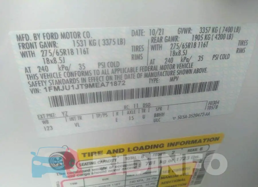 1FMJU1JT9MEA71872 Photo# 9