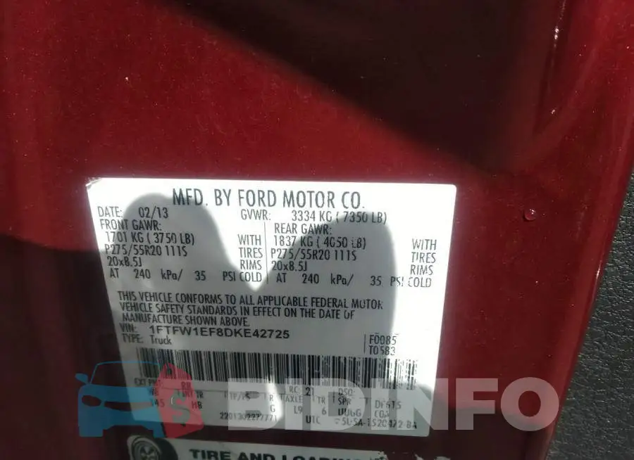 1FTFW1EF8DKE42725 Photo# 9