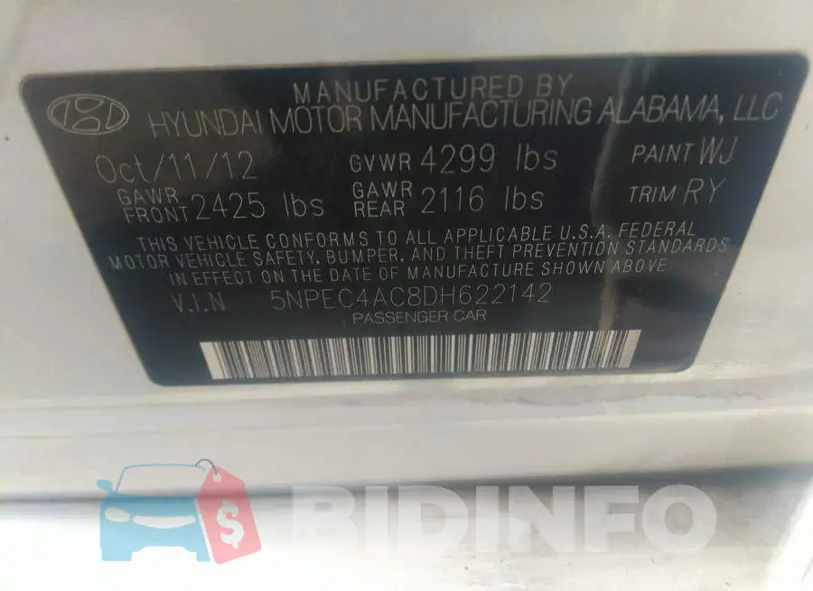 5NPEC4AC8DH622142 Photo# 9