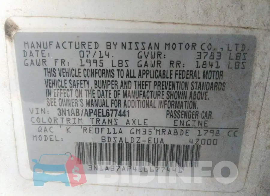 3N1AB7AP4EL677441 Photo# 9