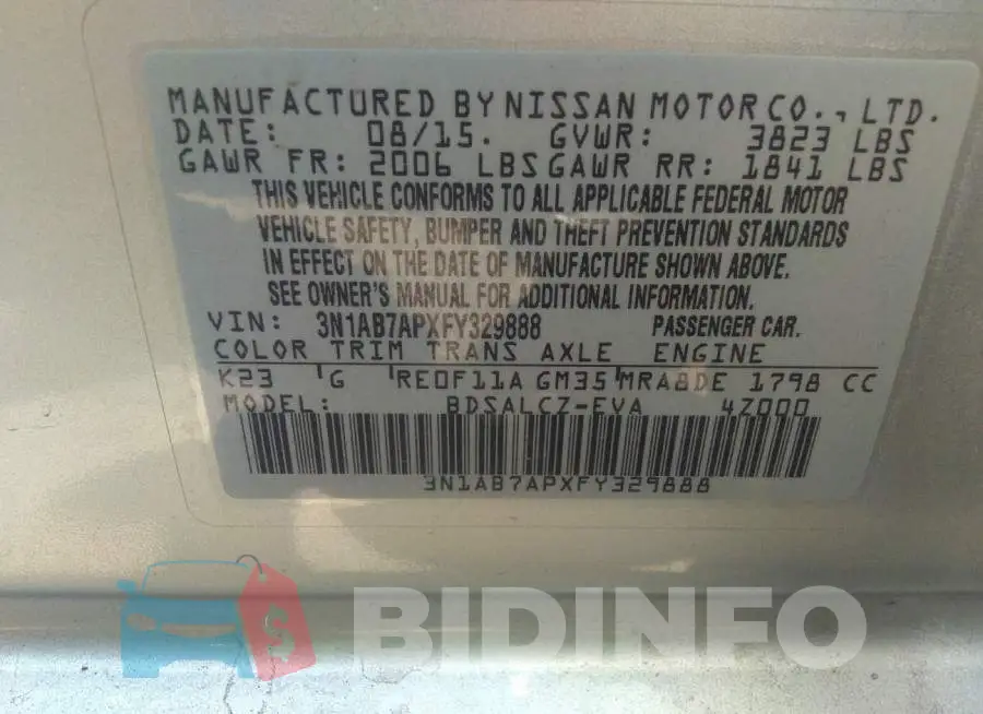 3N1AB7APXFY329888 Photo# 9