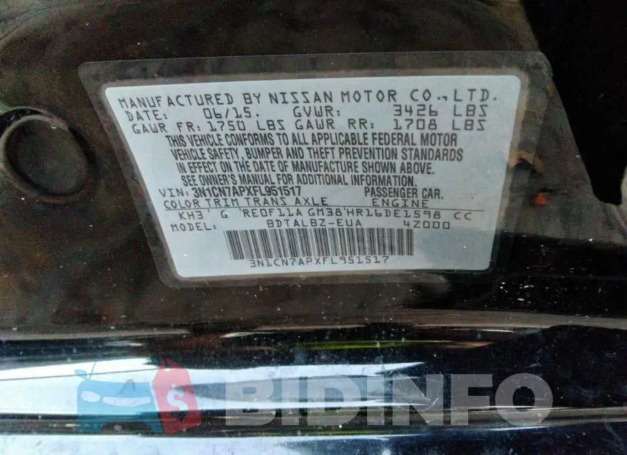 3N1CN7APXFL951517 Photo# 9