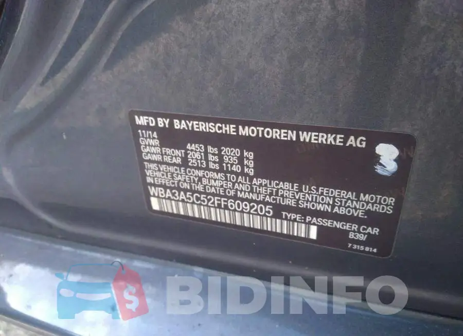 WBA3A5C52FF609205 Photo# 9