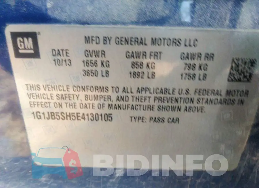 1G1JB5SH5E4130105 Photo# 9