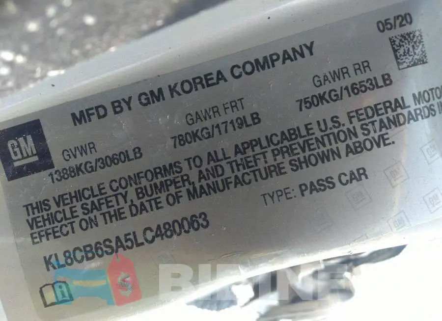 KL8CB6SA5LC480063 Photo# 9