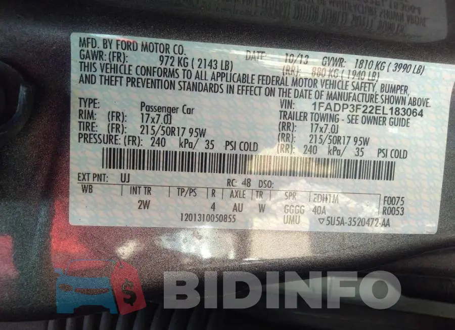 1FADP3F22EL183064 Photo# 9