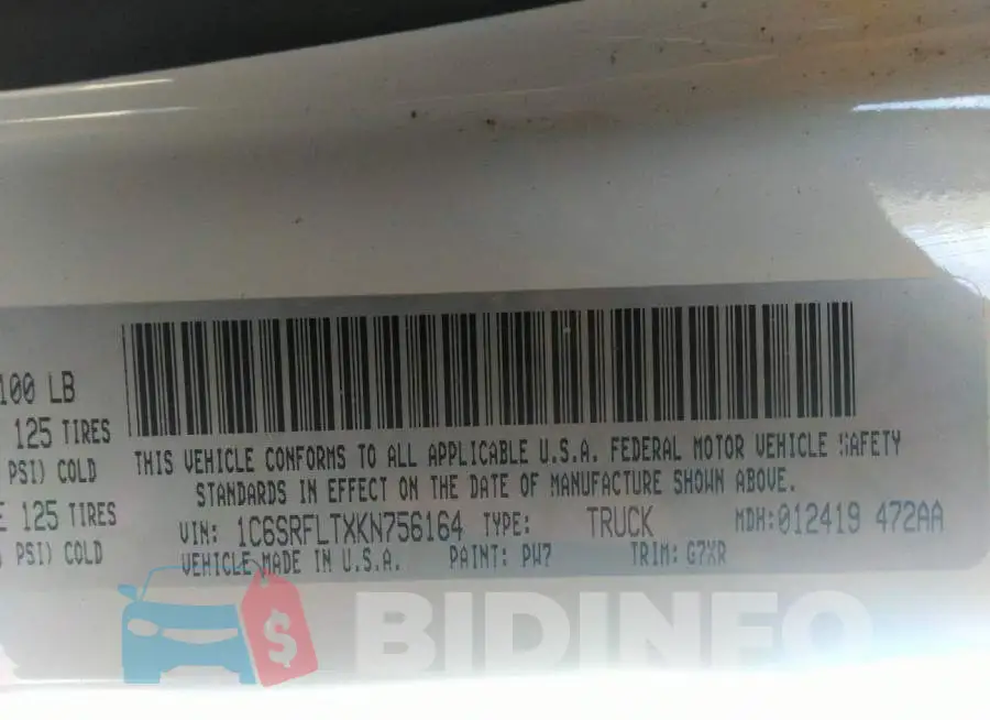 1C6SRFLTXKN756164 Photo# 9