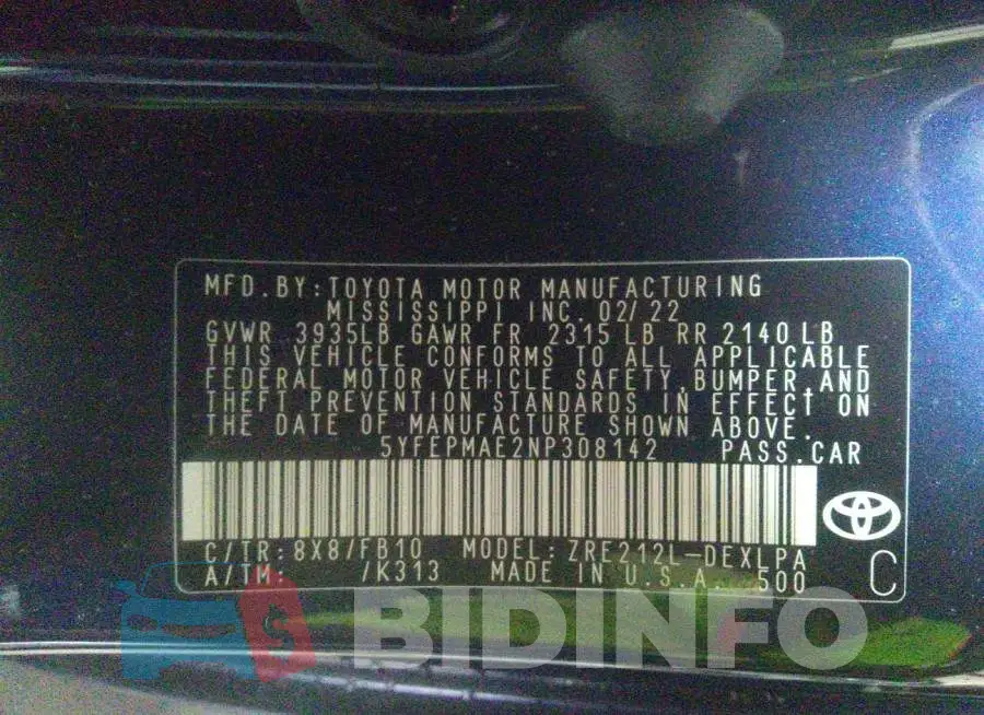 5YFEPMAE2NP308142 Photo# 9