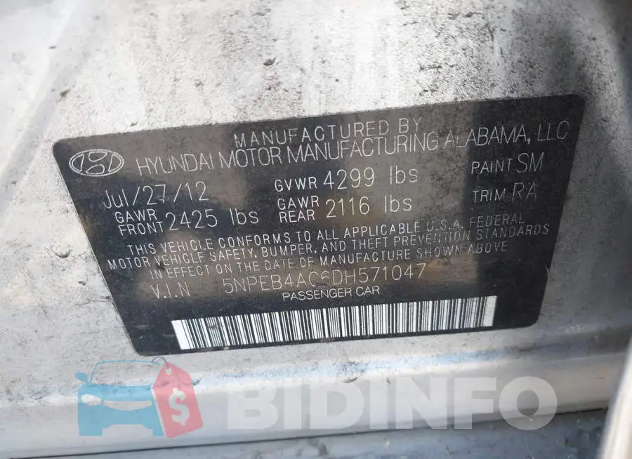 5NPEB4AC6DH571047 Photo# 9