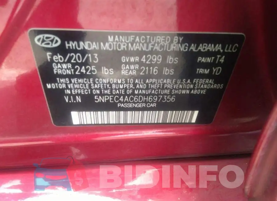 5NPEC4AC6DH697356 Photo# 9